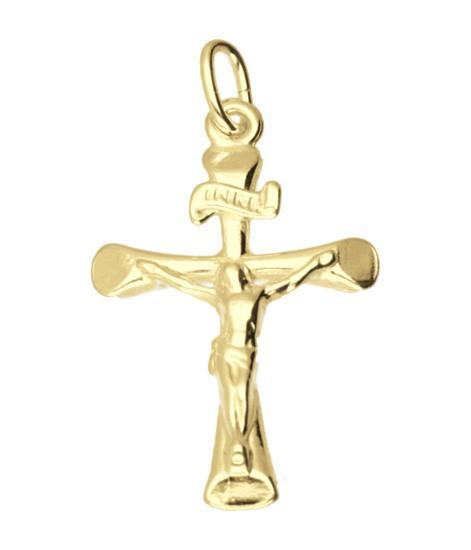 Gouden Kruis corpus ketting hanger, Sieraden, Tassen en Uiterlijk, Kettinghangers, Verzenden