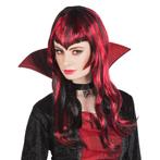 Halloween Pruik Lang Haar Rood Zwart, Verzenden, Nieuw