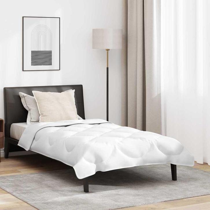 vidaXL Dekbed Set met kussen 2 pcs Wit Microfibre, Huis en Inrichting, Slaapkamer | Beddengoed, Wit, Nieuw, Verzenden
