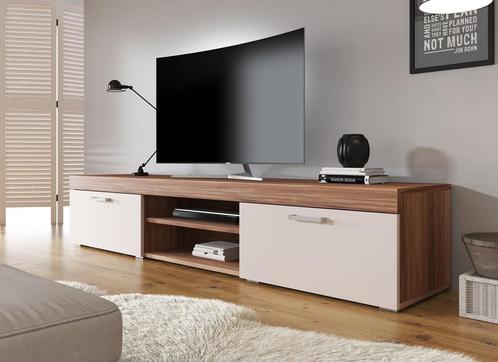 TV-Meubel Slim creme eiken 200 cm TVKast, Huis en Inrichting, Kasten | Televisiemeubels, 200 cm of meer, 25 tot 50 cm, Nieuw, Overige materialen