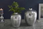 Elegante vazen set van 2 ORIENTAAL 32 cm zilver in, Nieuw, Ophalen of Verzenden