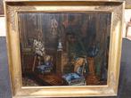 Attribuito a Jules Hervé (1887 - 1981) - Interno di una casa, Antiek en Kunst, Kunst | Schilderijen | Klassiek