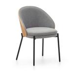 *WOONWINKEL* Kave Home Eamy Eetkamerstoel Met Houten Rugleun, Huis en Inrichting, Stoelen, Verzenden, Nieuw, Grijs, Stof