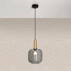 Design Hanglamp Messing met Smoke Glas, Verzenden, Nieuw
