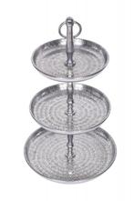 Design taartplateau ORIENT 47cm zilver in, Ophalen of Verzenden, Nieuw