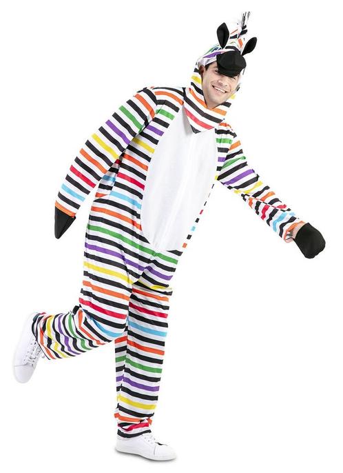 Zebra Jumpsuit Multikleur gestreept, Kleding | Dames, Carnavalskleding en Feestkleding, Nieuw, Ophalen of Verzenden