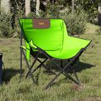 vidaXL Campingstoelen 2 st met vakje inklapbaar groen, Tuin en Terras, Tuinstoelen, Verzenden, Nieuw, Metaal