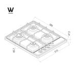 Wiggo WH-G604F(X) - Vrijstaande gaskookplaat - 4 kookzones -, Verzenden, Nieuw