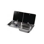 Spoelbak gastoestel 2pits combi piezo rookglas, Ophalen of Verzenden, Nieuw