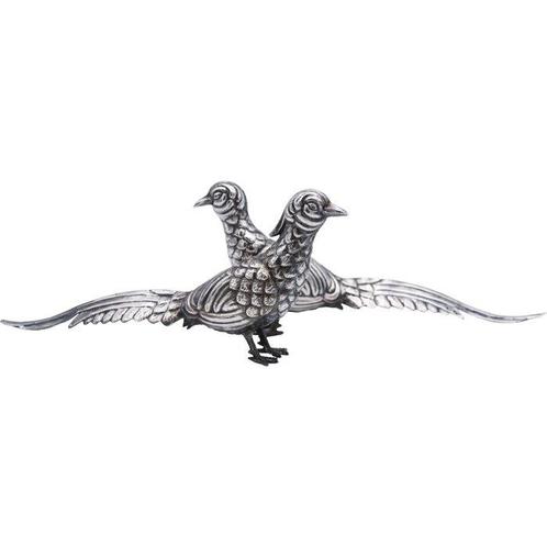 sculptuur, Faisanes - 20 cm - .925 zilver, Antiek en Kunst, Antiek | Goud en Zilver
