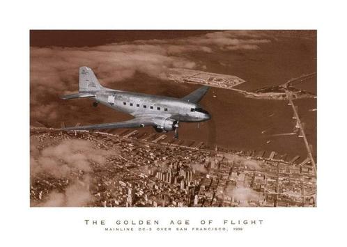 Kunstdruk Margaret Bourke-White - Mainline DC-3 over San, Huis en Inrichting, Woonaccessoires | Schilderijen, Tekeningen en Foto's