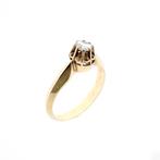 Gouden solitair ring met diamant 0,12 ct. (verlovingsring), Sieraden, Tassen en Uiterlijk, Ringen, Gebruikt, Overige kleuren, Ophalen of Verzenden
