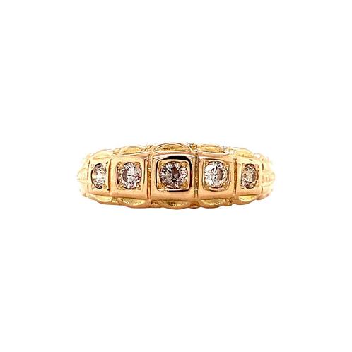 Roségouden rijring met diamant 14 krt, Sieraden, Tassen en Uiterlijk, Ringen, Nieuw, Ophalen of Verzenden