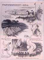 Het Pinksterfeest in 1936 op spotprent (lijst optie), Antiek en Kunst, Kunst | Litho's en Zeefdrukken, Verzenden