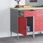 vidaXL Werkbank 50x55x84 cm staal rood, Doe-het-zelf en Verbouw, Werkbanken, Verzenden, Nieuw