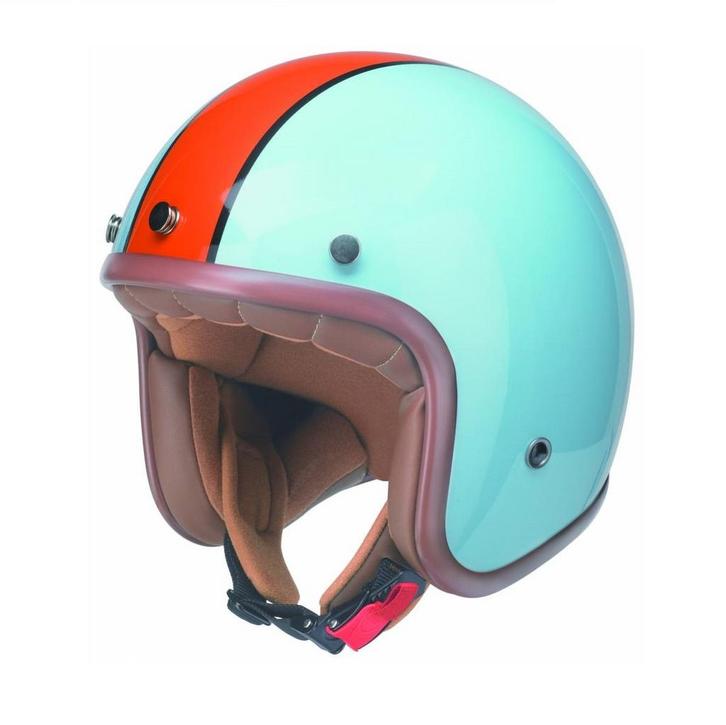 Redbike RB-764 retro jethelm blauw-oranje | maat XXL, Motoren, Kleding | Motorhelmen, Nieuw met kaartje, Verzenden