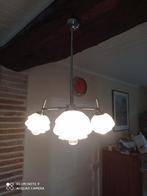 Plafondlamp - Chroom, Glas - vintage art déco, Antiek en Kunst