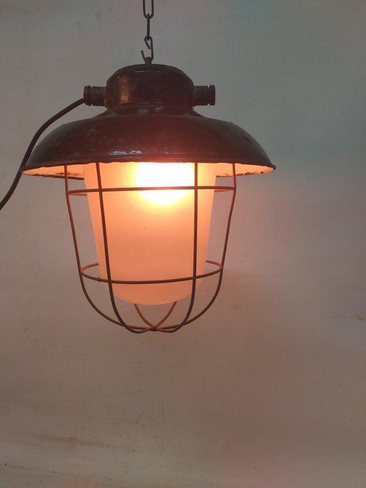 Lamp - Glas, Metaal - Stallamp Polen, Antiek en Kunst, Antiek | Wandborden en Tegels