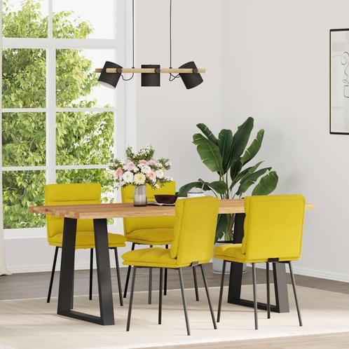 vidaXL Eetkamerstoelen 4 st fluweel geel, Huis en Inrichting, Stoelen, Nieuw, Verzenden