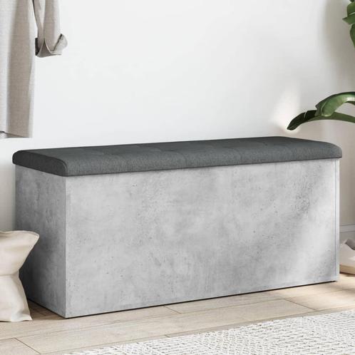 vidaXL Opbergbankje 102x42x45 cm bewerkt hout betongrijs, Huis en Inrichting, Banken | Voetenbanken en Poefen, Nieuw, Verzenden