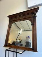 Spiegel- Prachtig Gesneden Houten Spiegel met Leeuwenkoppen, Antiek en Kunst