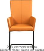 Set van 6 Lichtcognac leren industriële eetkamerstoelen - po, Huis en Inrichting, Stoelen, Overige kleuren, Nieuw, Leer, Ophalen of Verzenden