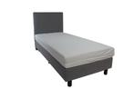 Eenpersoons Boxspring Basic 90x200 cm - Grijs - Inclusief, Verzenden, Nieuw, Matras