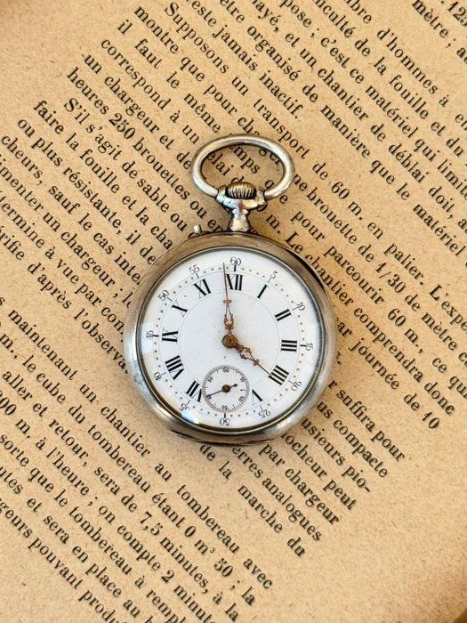 Montre de poche ancienne en argent – Cadran émaillé – Fin, Sieraden, Tassen en Uiterlijk, Horloges | Heren