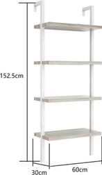 Wandrek ladder boekenkast Stoer - industrieel metaal hout -, Huis en Inrichting, Kasten | Boekenkasten, Verzenden, Nieuw