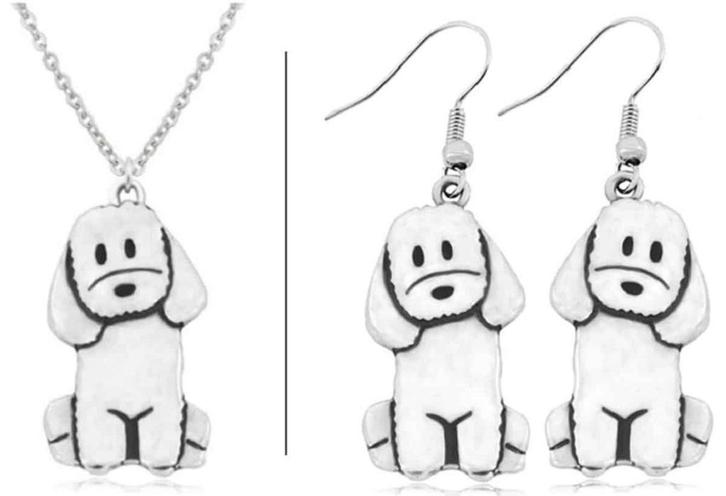 Labradoodle sieradenset ketting en oorbellen - BY-ST6, Fietsen en Brommers, Fietsonderdelen, Zo goed als nieuw, Ophalen of Verzenden