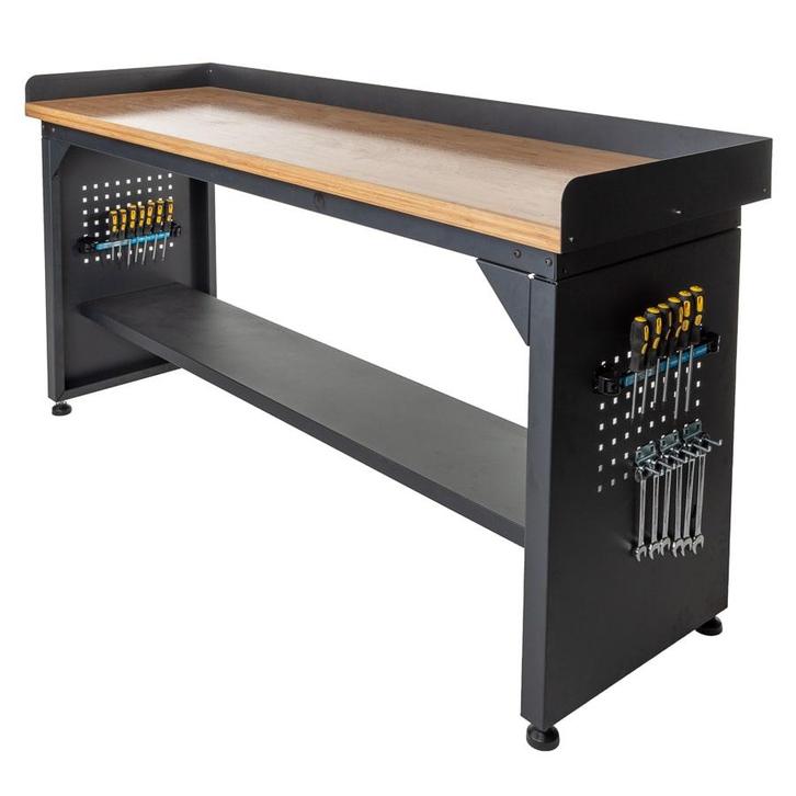 Datona Werkbank PRO - bamboe werkblad - legbord - 200 cm -, Doe-het-zelf en Verbouw, Werkbanken, Nieuw, Ophalen of Verzenden