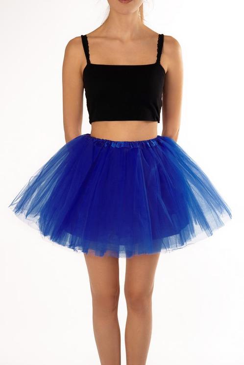 KIMU® Tutu Konings Blauw Tule Rokje 110 116 122 128 134 140, Kinderen en Baby's, Carnavalskleding en Verkleedspullen, Meisje, Nieuw