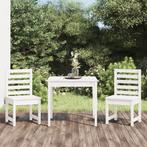vidaXL 3-delige Bistroset massief grenenhout wit, Tuin en Terras, Verzenden, Nieuw, 3 zitplaatsen