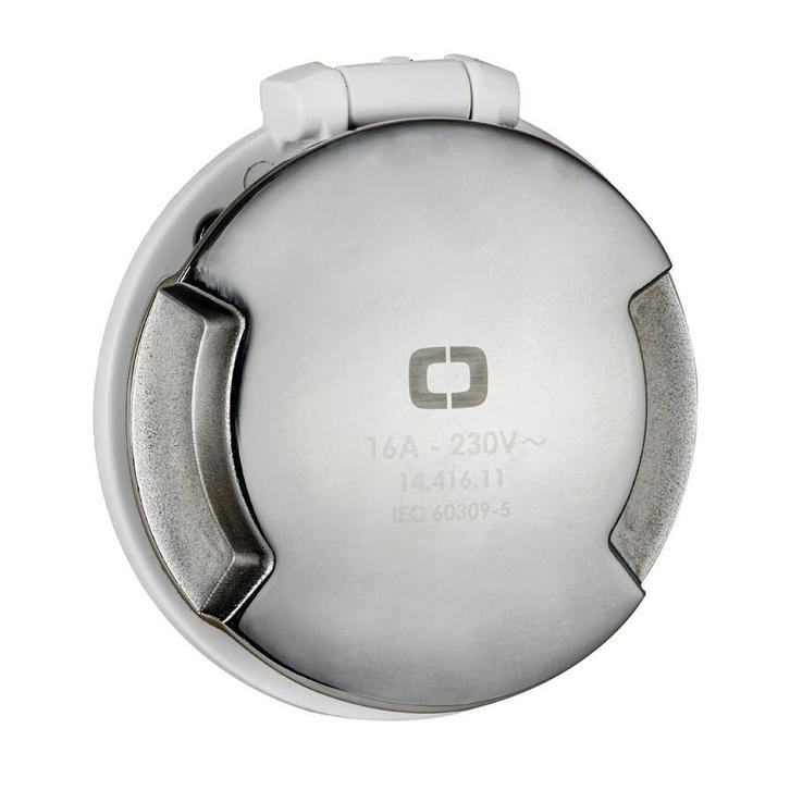 Cruiser Walstroomstopcontact RVS met Zwart Omhulsel 16A 230V, Watersport en Boten, Navigatiemiddelen en Scheepselektronica, Nieuw