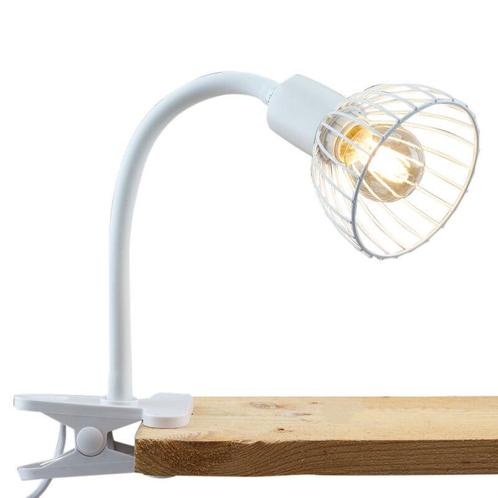 Witte klemspot Bram, metaal, industrieel, Huis en Inrichting, Lampen | Overige, Nieuw, Ophalen of Verzenden