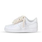 -9% Nike  Nike Air force 1 low rope laces beige custom  maat, Verzenden, Nieuw, Wit