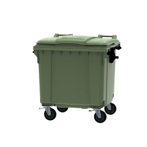 Container 1100 ltr vlak deksel - groen, Doe-het-zelf en Verbouw, Containers, Verzenden