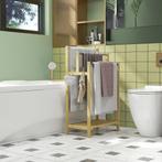 TRUUSK Vrijstaande Handdoekhouder - Bamboe - Met 4 Haken - 3, Verzenden, Nieuw