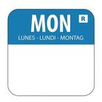 Voedseletiketten - 2,5 x 2,5 cm - Maandag 1000 stuks - Blauw, Verzenden