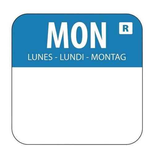 Voedseletiketten - 2,5 x 2,5 cm - Maandag 1000 stuks - Blauw, Zakelijke goederen, Horeca | Overige, Verzenden