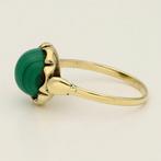 Zonder Minimumprijs - Ring - 14 karaat Geel goud - Malachiet, Sieraden, Tassen en Uiterlijk, Ringen, Nieuw