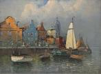 Hans Johann WAGNER (1866-1940) - Hollandse Havenstad, Antiek en Kunst, Kunst | Schilderijen | Klassiek