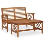 vidaXL 2-delige Loungeset massief acaciahout, Tuin en Terras, Tuinsets en Loungesets, 2 zitplaatsen, Verzenden, Nieuw, Loungeset