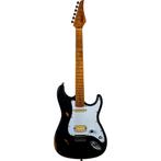 Jet Guitars JS-800 RBK elektrische gitaar - Zwart (Relic), Muziek en Instrumenten, Snaarinstrumenten | Gitaren | Elektrisch, Ophalen of Verzenden