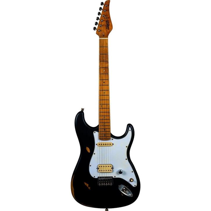 Jet Guitars JS-800 RBK elektrische gitaar - Zwart (Relic), Muziek en Instrumenten, Snaarinstrumenten | Gitaren | Elektrisch, Nieuw