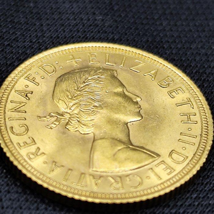 Verenigd Koninkrijk. Elizabeth II. Sovereign 1962, Postzegels en Munten, Munten | Europa | Niet-Euromunten