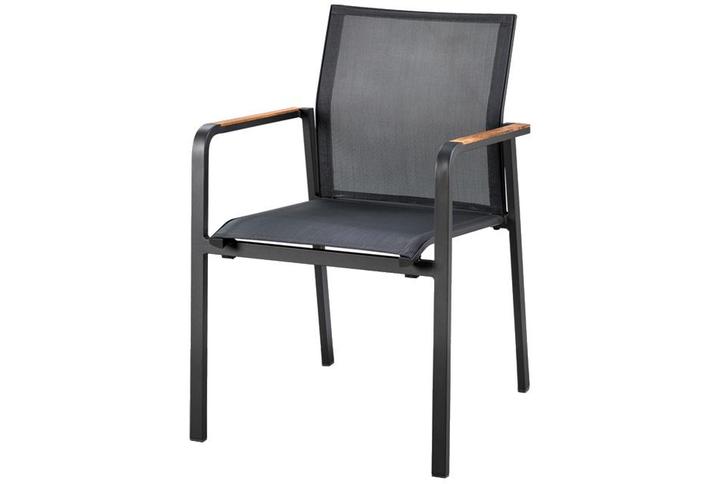 Suns Tutti stapelbare tuinstoel - Antraciet met teak, Tuin en Terras, Tuinstoelen, Nieuw, Overige materialen, Verzenden