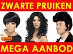Zwarte feestpruiken- Mega aanbod zwarte pruiken, Ophalen of Verzenden, Nieuw