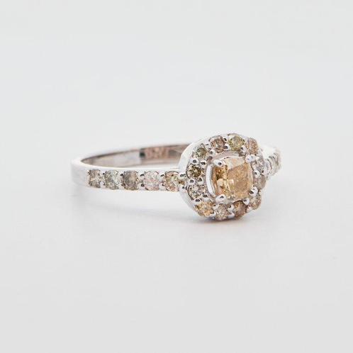 Zonder Minimumprijs - Ring 14 kt. - 0.75ct. tw. Diamant, Sieraden, Tassen en Uiterlijk, Ringen