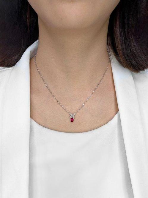 Other brand - Halsketting - 18 karaat Witgoud - 0.63ct. tw., Sieraden, Tassen en Uiterlijk, Kettingen